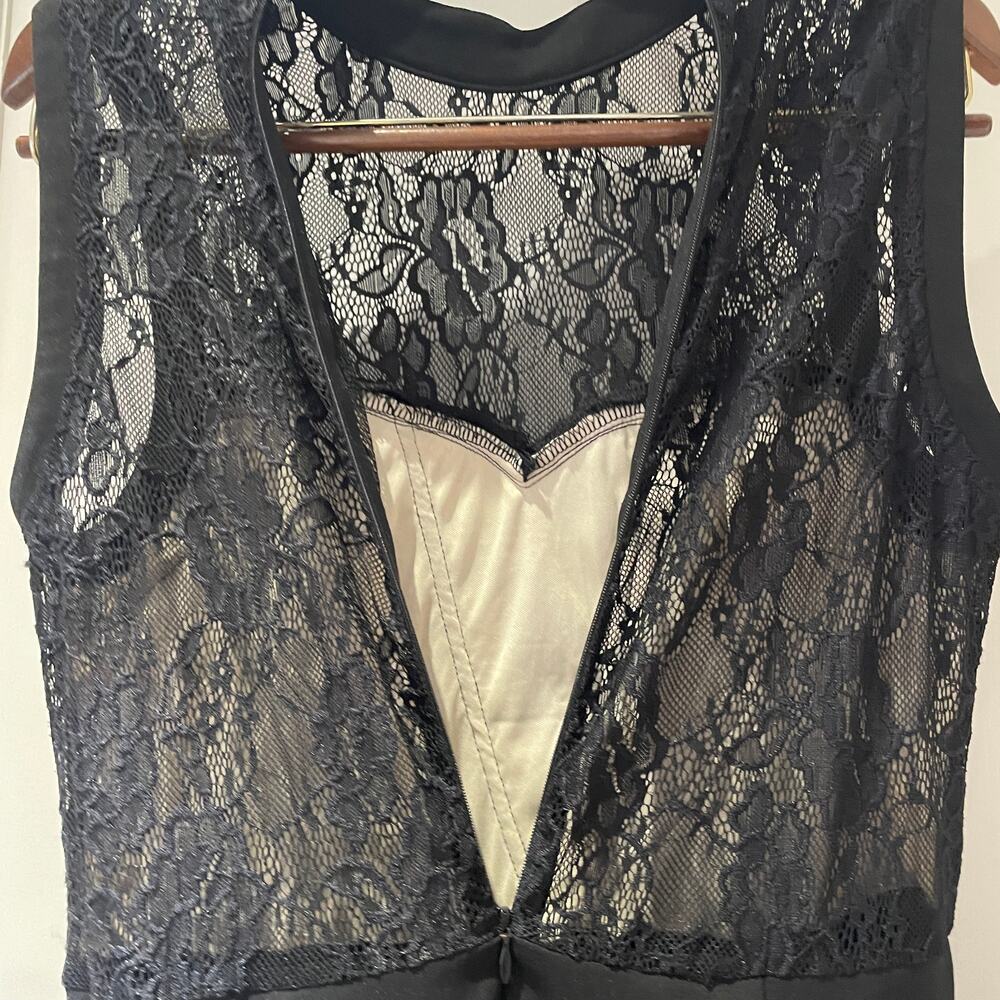 Lulus Cocktail Moment Black Lace Bustier Bodycon Dress, Size Medium - Picture 6 of 9